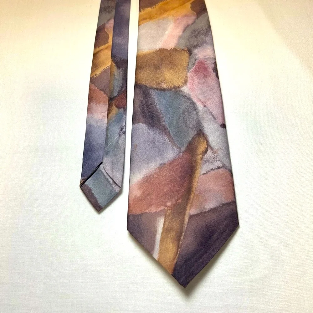 80s 90s Watercolor Aesthetic Silk Tie Retro